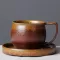 New Ins Stoneware Handmade Japanese Style Vintage Coffee Cup Afternoon Tea Ceramic Mug Set Retro Coffee Cup