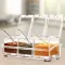 3/4PCS Clear Tempero Seasoning SPICE BOX RACK SPICE CONDIMENT POTS Storage Container Cruet with Lid Spoon Kitchen Supplies