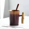Japanese-Style Vintage Ceramic Coffee Mug Tumbler Rust Glaze Tea Milk Beer Mug With Wood Handle Water Cup Home Office Drinkware