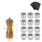Lmetjma Wood Salt Pepper Mill And Magnetic Spice Jars Set Pepper Grinders Salt Shakers With Adjustable Ceramic Rotor Kc0215