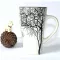 1pcs 450ml the Castle Style Creative Ce rate Mug Cup Hand-Painted Embossment Impression Tree Cup Milk Tea Cup