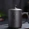 Purple Clay Tea Cup China Style Office Tea Mugs Covered Breakfast Cup Dining Milk Tea Mug for Home Kitchen Drinkware for