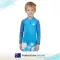Piping Hot เสื้อว่ายน้ำเด็กเล็ก ชาย แขนยาวมีซิปหน้า กันรังสียูวี UPF50 สี BLUE Piping Hot แบรนด์ชั้นนำจากออสเตรเลีย