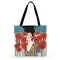 Fashion Black Hair Girl Painting Print Bag for Women Casual Tote Ladies Shoulder Bag Foldable Shopping Bag Outdoor Beach Bags