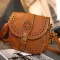 Hollow Out Saddle Bags Hi Quity Soft Brown PU Leather Women's Handbags Double Pozets Women Crossbody Bag Oulder Bags