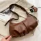Retro Solid Cr Crossbody Bag Women Pleated Cloud PU Totes Travel Streetwear Large Capacity Oulder Mesger Pouch