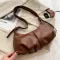 Retro Solid Cr Crossbody Bag Women Pleated Cloud Pu Totes Travel Streetwear Large Capacity Oulder Mesger Pouch