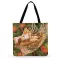 Christmas Gift Fashion Shopping Bag Reusable Ladies Tote Bag Daily Beach Bag Cartoon Painting Cat Printed Beach Bag Casual Tote