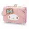 Cute Cartoon My Melody Cinnamoroll Small Wallet Short Ladies Girls Pompompurin Pu Leather Trivold Wallets Women Money Bag