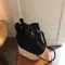 Orean Retro Wen Bucet Canvas Straw Handbags Ca Wen Women Oulder Bag Bohia Rattan Handbag Bolso Fenino