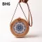 Flowers Tots Print Women Rattan Bags Crossbody Beach Vintage Oulder Bag Fe Straw Round Circle Sg Bag Handbags B126