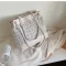 Winter Splicing Wool Women Handbag Large Capacity Rivet Designer Fe Oulder Bags New Travel Big Totes Bolsa Finina