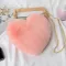 New Women's Heart Sd F Fur Crossbody Wlet Chain Oulder Bag Lady Handbag H Heart Bag Women Bag