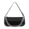 PU Leather Chain Oulder Mesger Clutch Pu Leather Fe Oulder Crossbody Bags Solid Tor Underarm