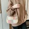 Winter New Plaid Oulder Bag Fe Handbags Soft Warm Won Baguette Bag Hi Quity Ladies Tote SML BAGS