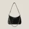 Solid Cr Oulder Underarm Bags For Women Pleated Pu Leather Se Vintage Street Travel Chain Money Se