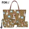 Forudesigns Funny Style Cartoon Nurse Pattern Handbag for Teen Girl Oulder Bag and Cosmatic Bag Wlet 3PCS Set