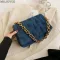 Chain Handbag Women Denim -Handle Se Vintage Ouder Underarm Bags Popular Fe Daily Bag