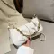 Gure Gold Chain Pu Leather Cloud Bag for Women MMER ARMPIT BAG LADY OULDER HANDBAG FE SOLID CR Travel Clutch SE