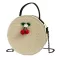 New Straw Oulder Bag Women Vintage Crossbody Bags Cherry Decor Weave Round Tote Handbags Oulder Bag Cute Round Handbags