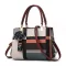 New Ca Plaid Oulder Bag Stitching Wild Mesger Brand Fe Totes Crossbody Bags Women Leather Handbags