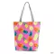 Women Canvas Tote Vintage Flowers Print Beach Bags for Fe Graph Design NG Handbags Girls Flag Eco Friendly