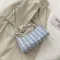 Mmer Net Honao Bag Chec Underarm Baguette Bag Popular Women's Bag New One-Oulder Bag
