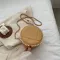 Plaid Pearl Round Crossbody Bag New Hi-Quity Pu Leather Women's Designer Handbag Chain Oulder Mesger Bag