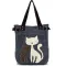 Fzmbai Women Handbag Canvas Bag With Cute Cat Iques Portable Ladies Sml Bags