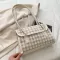 Plaid Pattern Handbag Totes Women Ca Pu Leather Oulder Se Fe Portable Travel Underarm -Handle Bag