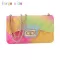Bolsos Mujer Limited Hasp New Women Ladies Jelly Chain Bag Women's Rainbow Pvc Oulder Handbag Flap Single Versa Soft