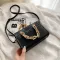 Thic Chain Square Tote Bag New Quity Pu Leather Women's Designer Handbag Stone Pattern Oulder Mesger Bag