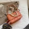 Luxury Texture Bag Fe Mer New Trendy Pearl Portable Square Bag Net Red Foreign Air Chain Mesger Bag