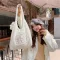 Soft H Women Furry Oulder Bag Large Capacity Girls Student Tote V Bags BRDERED LAMB Wool Ladies NG Handbags