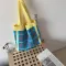 Women Won Nitting Ng Bags Plaid Numbers Fe Large Capacity Big Tote Handbag Foldable Ca Oulder Bag