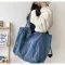 Japanese Youth Denim Canvas Bag Large Capacity Solid Cr Single Oulder Mesger Bag