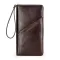 Contact's Zipper Around Travel Men Wallet Genuine Leather Long Purse Multifunction Clutch Wallets Card Holder Bag Passport Cover