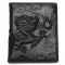 Chinese Dragon Wallet Vintage Genuine Leather Men's Wallets Design Pattern Male Folding Long Short Purse Cardholder