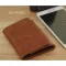 Portable Solid Genuine Leather Small Money Clips Wallet Mini Men's Purse with Magnet Hasp Brown Coffee