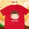 Chinese New Year T -shirt Chinese relative shirts CNY2023 pattern (Ae Nuea Noodle), bright red shirt, very beautiful