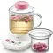 Glass boiled water, boiler, electricity, 0.4 liters, suitable for boiling tea, flowers or other tea for health. Able to set a cute, 1 year warranty. BEAR YSH-A03C5