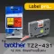 เทปพิมพ์ อักษร ฉลาก เทียบเท่า Label Pro สำหรับ Brother TZE-431 TZE431 TZE 431 TZ2-431 12 มม. พื้นสีแดงอักษรสีดำ