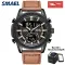 SMAEL Fashion Men's Sport Analog Watch Men Luxury Brand Waterproof LED Quartz Sport Watches Army Clock  1407