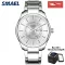 SAMEL 2019 New Arrival Watches Men Stiainless Steel Band Waterproof Shockproof Automatic Date Silver Gold Casual Fashion Men Sport Wrist Watch 9020