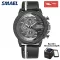 SMAEL Mens Watches Waterproof Automatic Date Quartz Watch Man Leather Sport Wrist Watch 9060