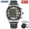 SMAEL Fashion Men Watches Waterproof 30M Brown Casual Leather Strap Sport Wristwatch For Men SL-9078