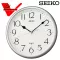 นาฬิกาแขวน ตกแต่งบ้าน SEIKO ขอบสีเงินโครเมี่ยม หน้าปัดสีขาว ขนาด 11 นิ้ว  รุ่น PAA001S