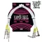 ERNIE BALL® สายพ่วงเอฟเฟค / สายแจ็คต่อเอฟเฟค ยาว 46 ซม. หัวตรง/หัวงอ 1 แพ็คมี 3 เส้น << 1.5FT Patch Cable, White >>