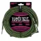 ERNIE BALL®, a nylon jackal line of 7.6M, straight head / bend 25FT Braided, StraigHT / Angle Instrument Cable ** Made in USA **