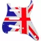 PARAMOUNT PICT Card, Strat 1 PLY S-S-S, British flag pattern, model X100017100 Union Jack Strat Type Pickguard